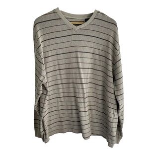 NATURAL LIFE Cream and Brown Striped Sweater Size XXL cotton light academia